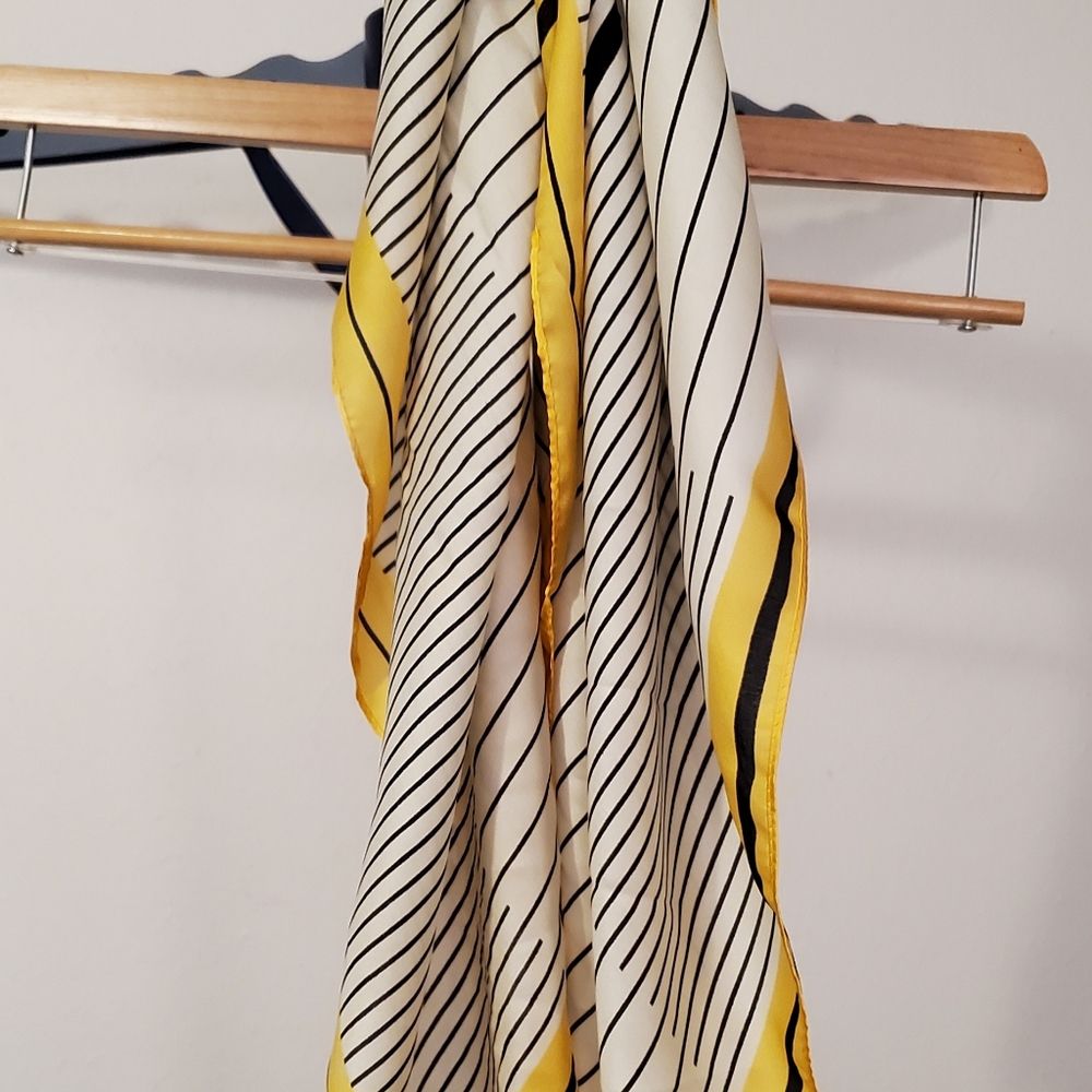 Scarf, Black, Yellow, White